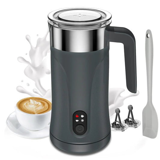 Milk Frother 4-in-1 Milk Frother and Steamer 10.1oz/300ml Automatic Hot and Cold Foam Maker and Milk Warmer Electric Milk Frother for Coffee Latte Cappuccino Matcha(Gray)